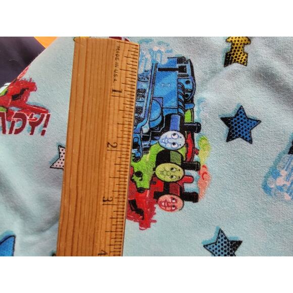 Thomas The Tank Engine Always Ready Light Blue Cotton Flannel Fabric 1 yd 27in - Picture 4 of 6